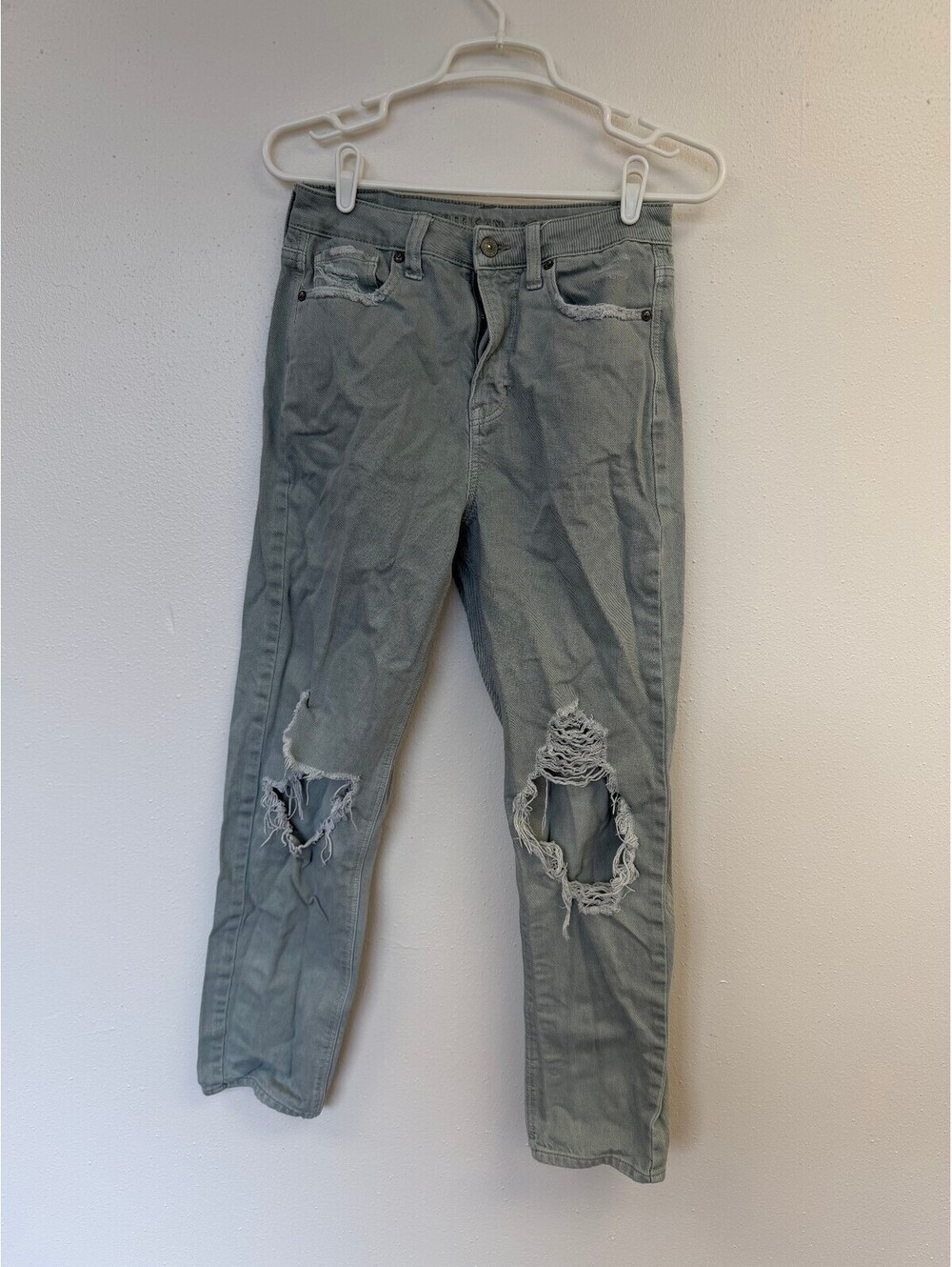 American Eagle Light Blue Ripped Skinny Jeans Size 4 Regular